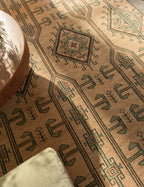 Vento Hand-Knotted Wool Rug | Geometric Motifs, Traditional Border