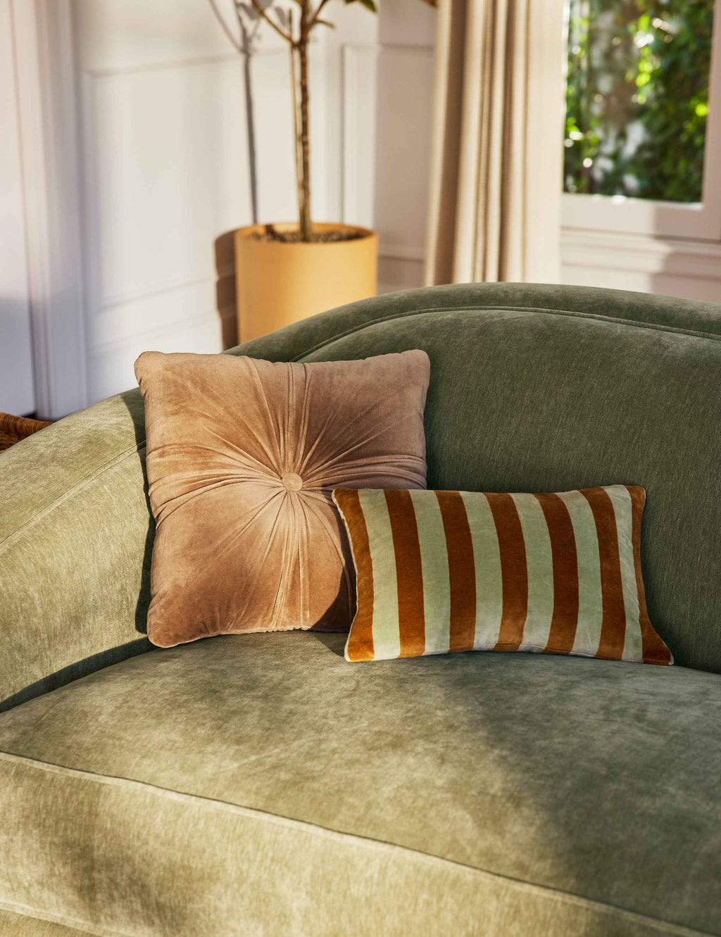 Milo Velvet Pillow | Button-Tufted, Luxurious Design