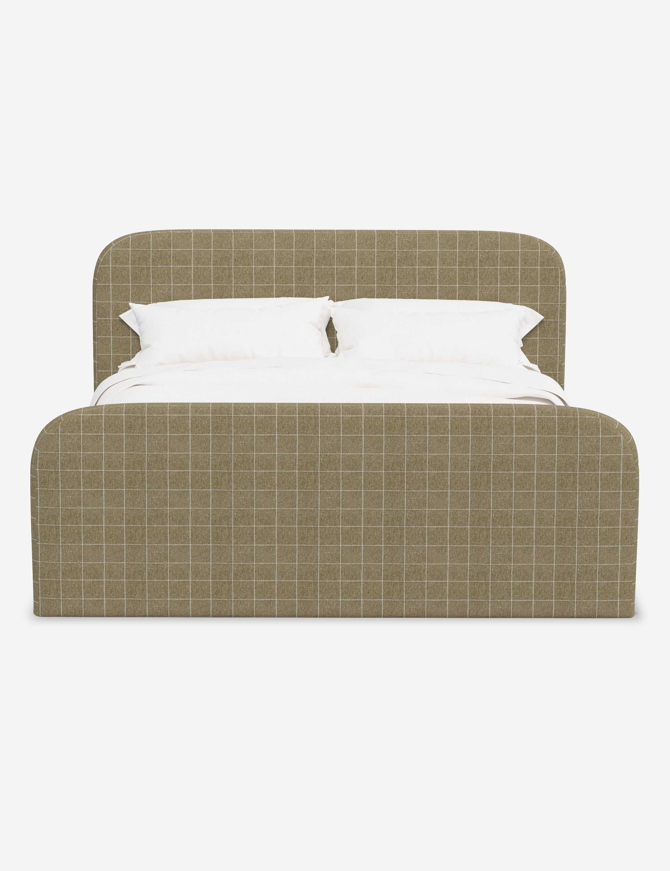 Bela Upholstered Bed | Low Rounded Headboard, Raised Footboard