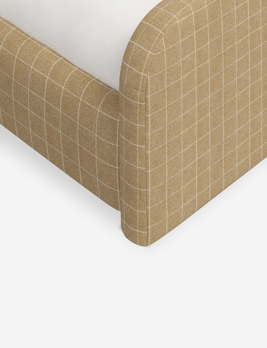 Bela Upholstered Bed | Low Rounded Headboard, Raised Footboard