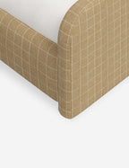 Bela Upholstered Bed | Low Rounded Headboard, Raised Footboard