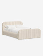 Bela Upholstered Bed | Low Rounded Headboard, Raised Footboard