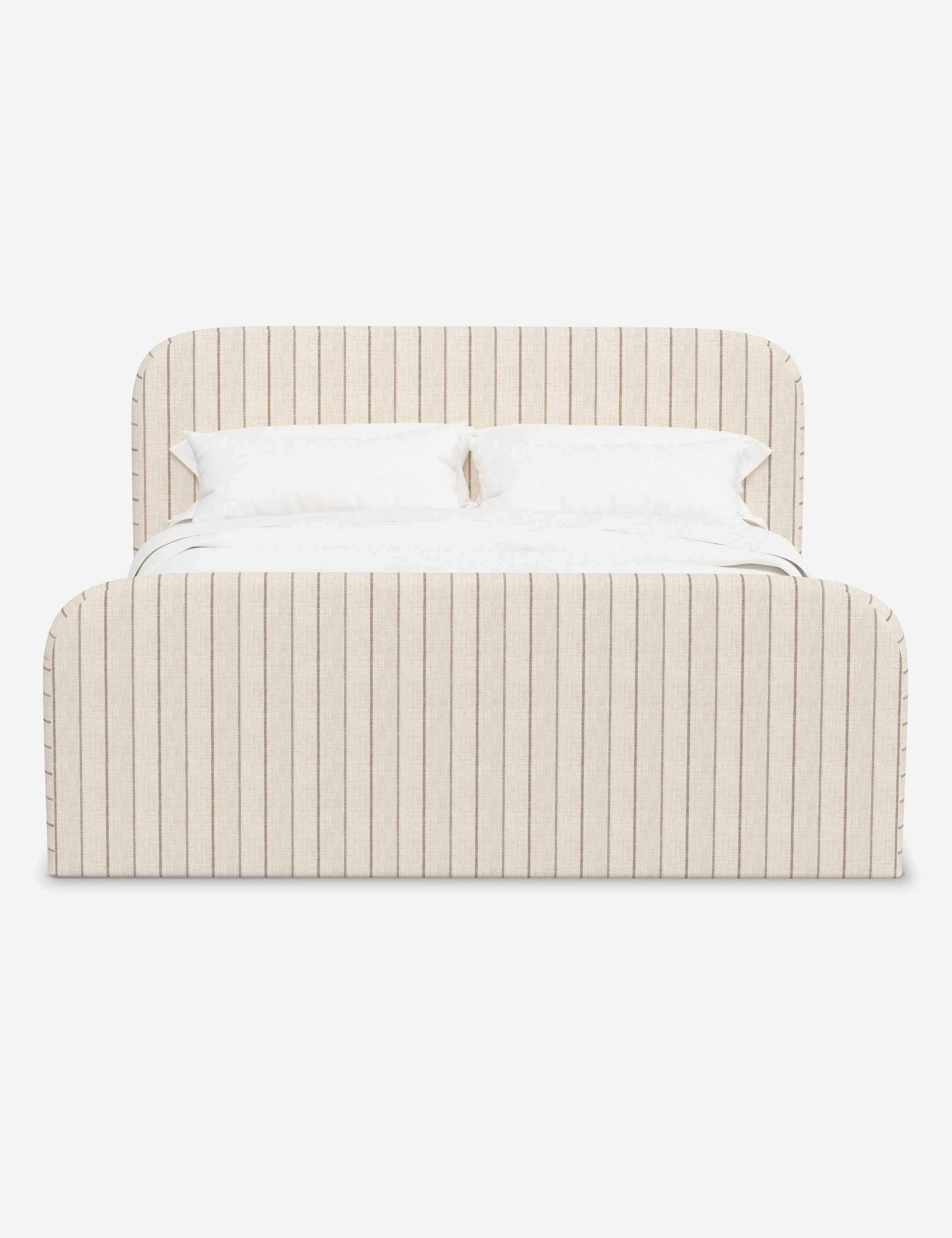 Bela Upholstered Bed | Low Rounded Headboard, Raised Footboard