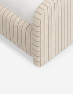 Bela Upholstered Bed | Low Rounded Headboard, Raised Footboard