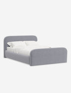 Bela Upholstered Bed | Low Rounded Headboard, Raised Footboard
