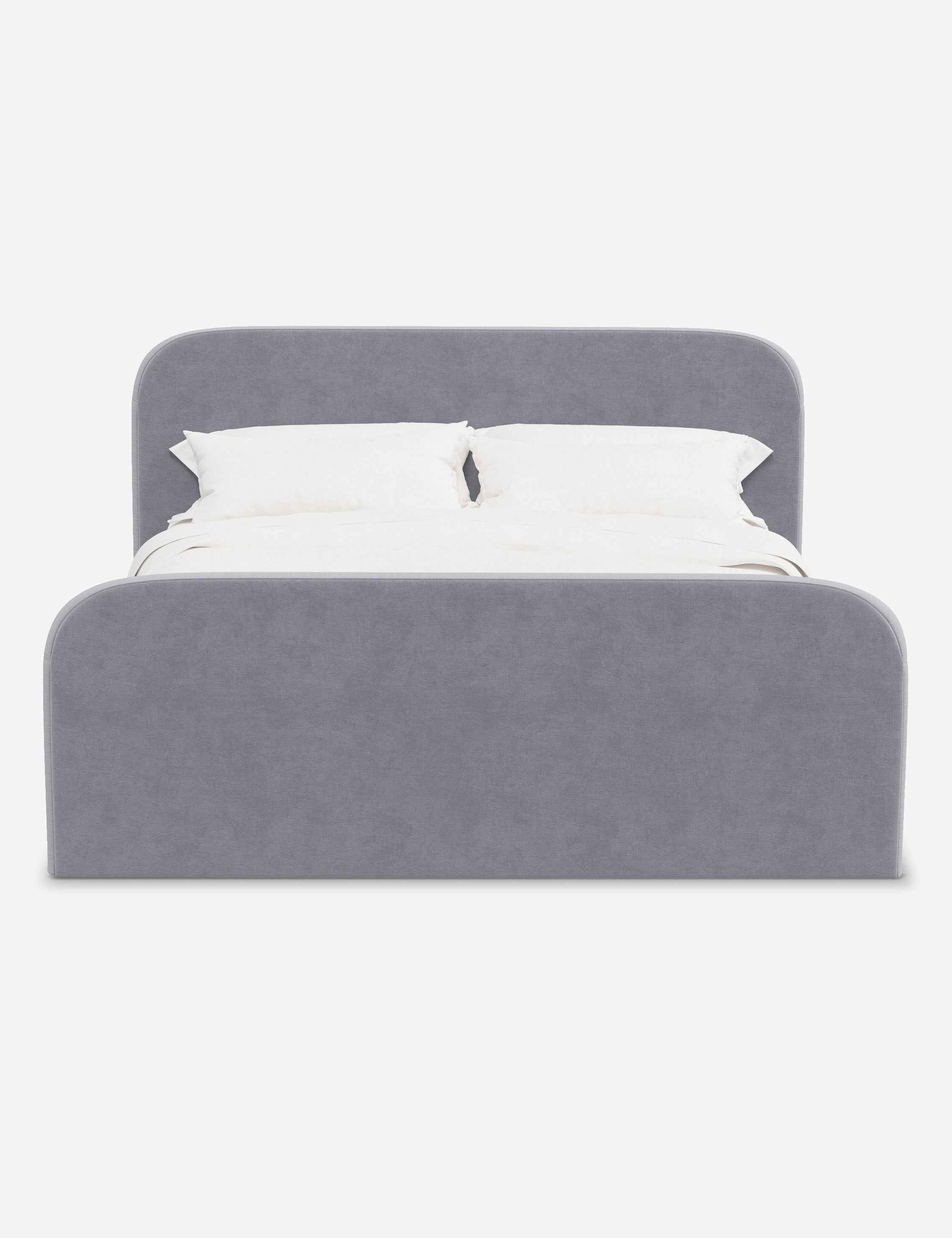 Bela Upholstered Bed | Low Rounded Headboard, Raised Footboard