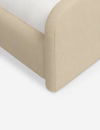 Bela Upholstered Bed | Low Rounded Headboard, Raised Footboard
