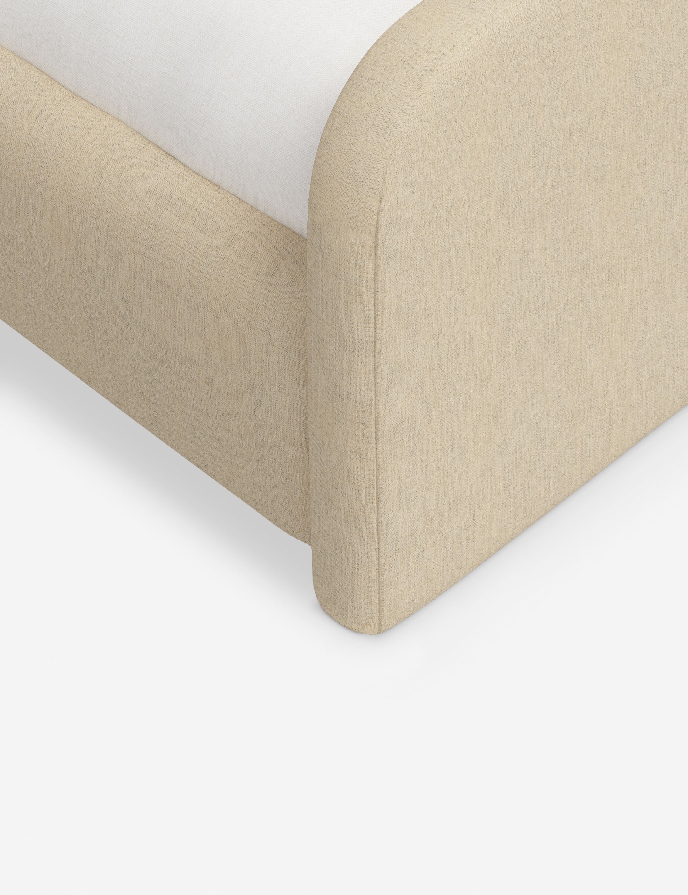 Bela Upholstered Bed | Low Rounded Headboard, Raised Footboard
