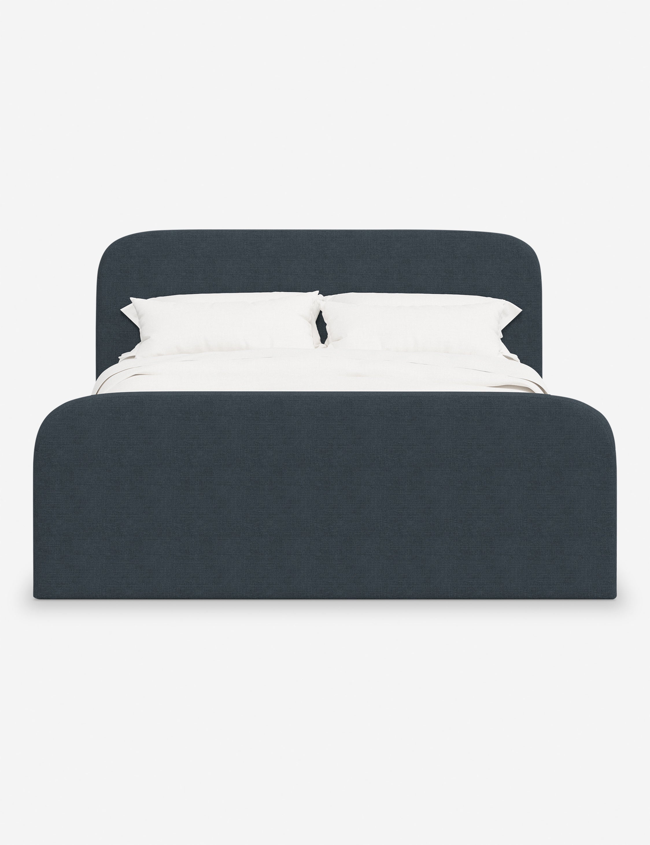 Bela Upholstered Bed | Low Rounded Headboard, Raised Footboard