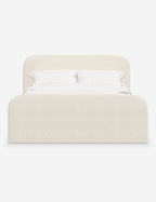 Bela Upholstered Bed | Low Rounded Headboard, Raised Footboard