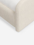 Bela Upholstered Bed | Low Rounded Headboard, Raised Footboard