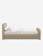 Bela Upholstered Bed | Low Rounded Headboard, Raised Footboard