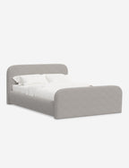 Bela Upholstered Bed | Low Rounded Headboard, Raised Footboard