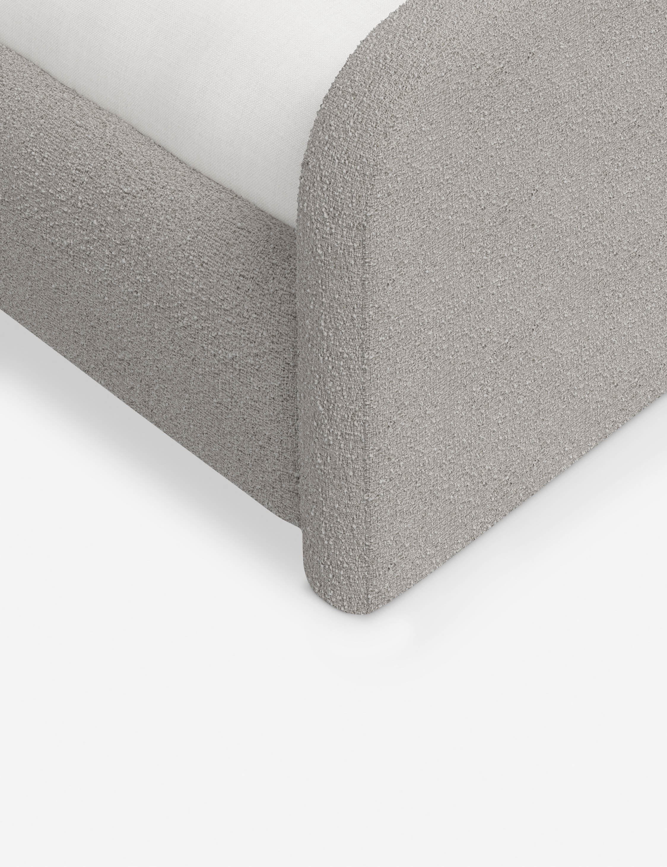 Bela Upholstered Bed | Low Rounded Headboard, Raised Footboard