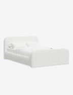 Bela Upholstered Bed | Low Rounded Headboard, Raised Footboard