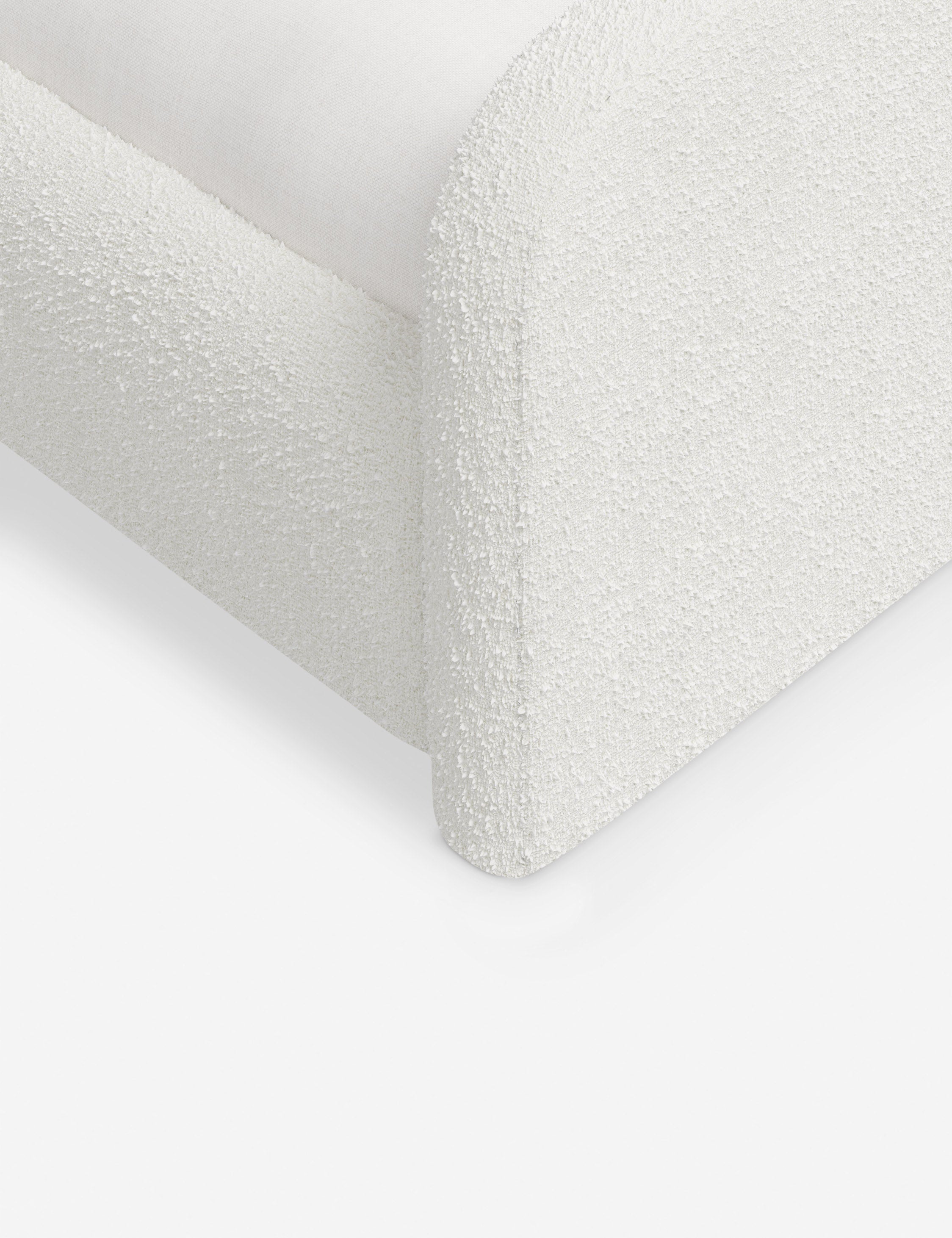 Bela Upholstered Bed | Low Rounded Headboard, Raised Footboard