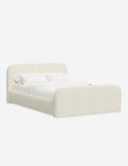 Bela Upholstered Bed | Low Rounded Headboard, Raised Footboard