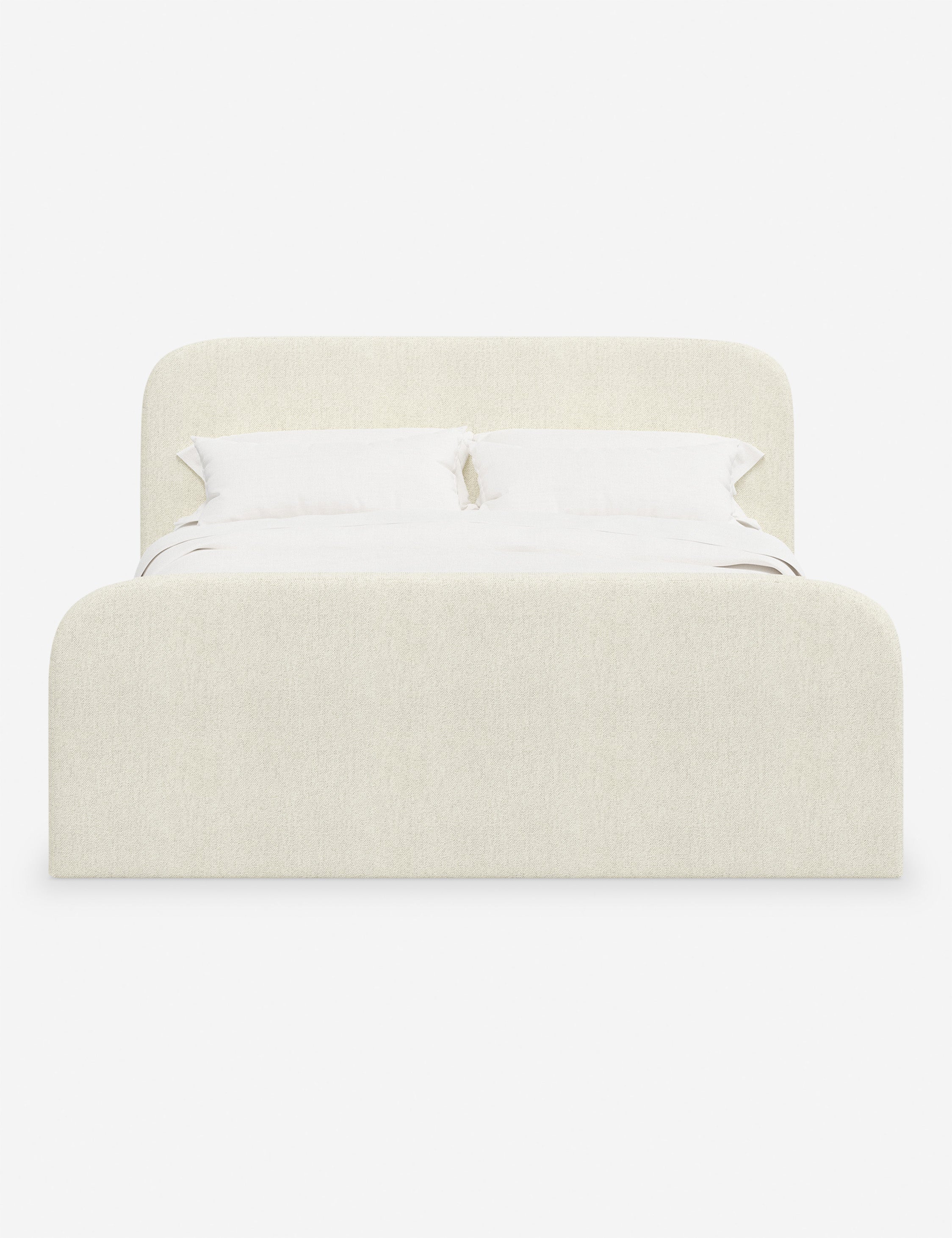 Bela Upholstered Bed | Low Rounded Headboard, Raised Footboard