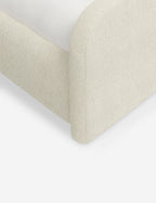 Bela Upholstered Bed | Low Rounded Headboard, Raised Footboard