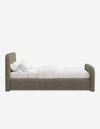 Bela Upholstered Bed | Low Rounded Headboard, Raised Footboard