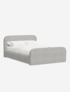 Bela Upholstered Bed | Low Rounded Headboard, Raised Footboard