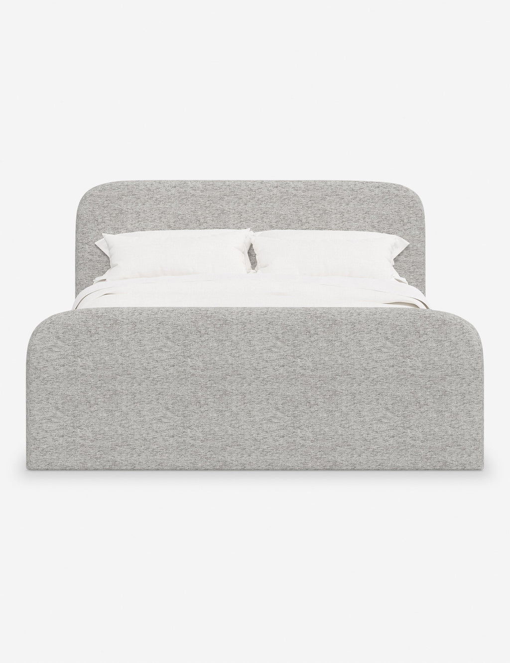 Bela Upholstered Bed | Low Rounded Headboard, Raised Footboard