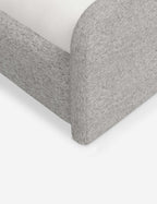 Bela Upholstered Bed | Low Rounded Headboard, Raised Footboard