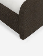 Bela Upholstered Bed | Low Rounded Headboard, Raised Footboard