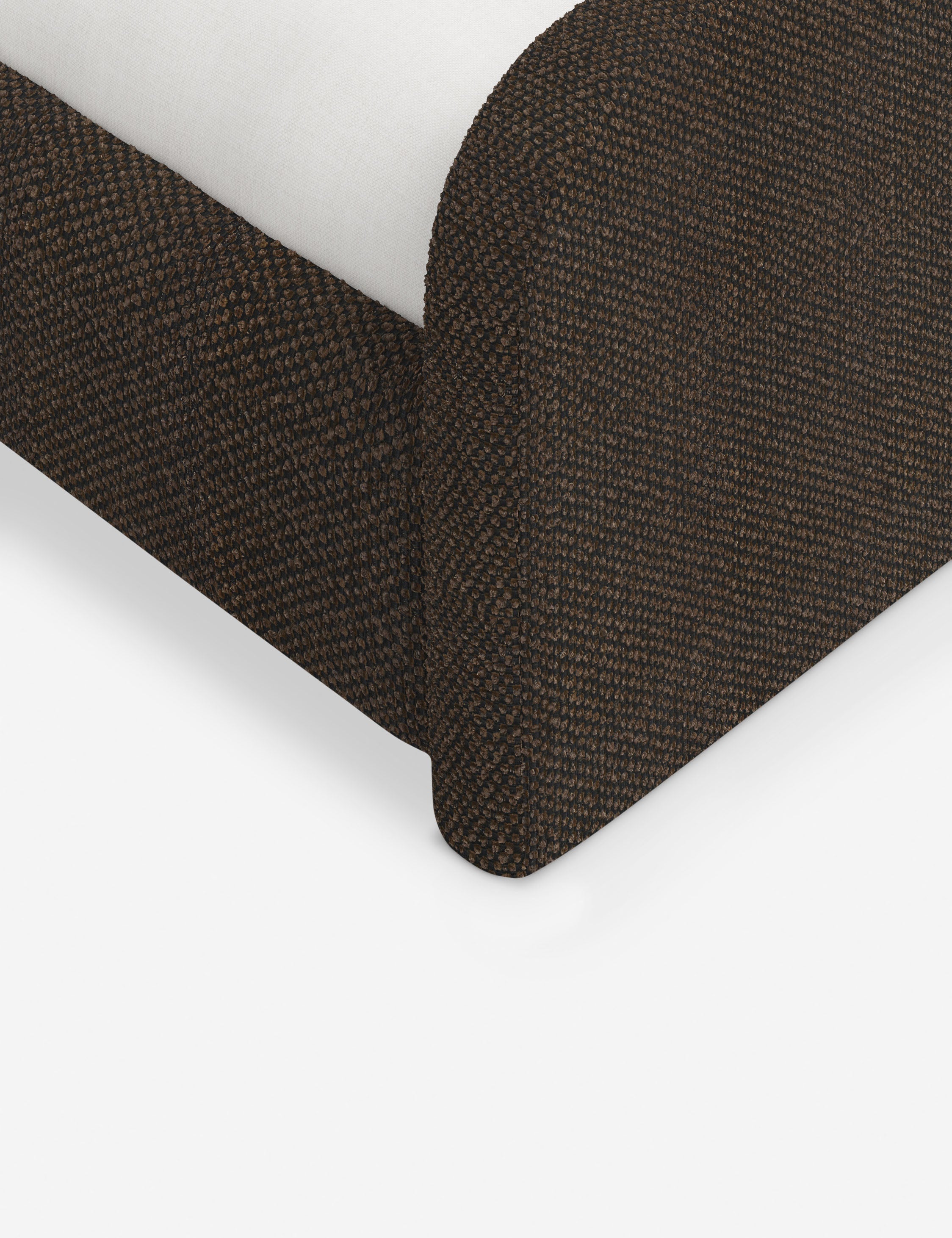 Bela Upholstered Bed | Low Rounded Headboard, Raised Footboard