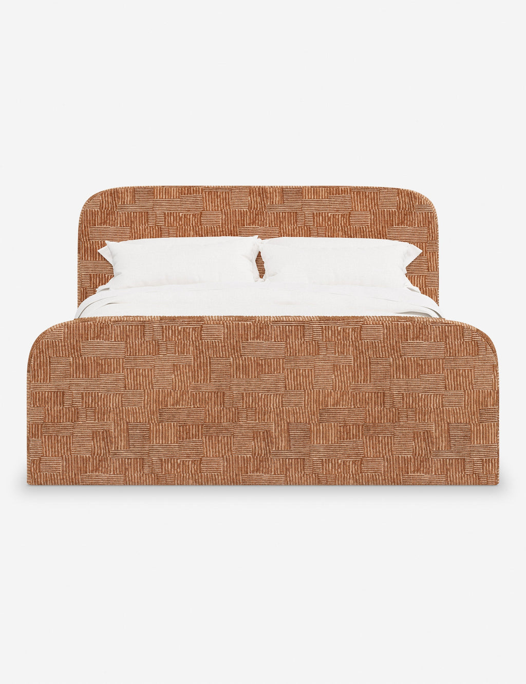 Bela Upholstered Bed | Low Rounded Headboard, Raised Footboard
