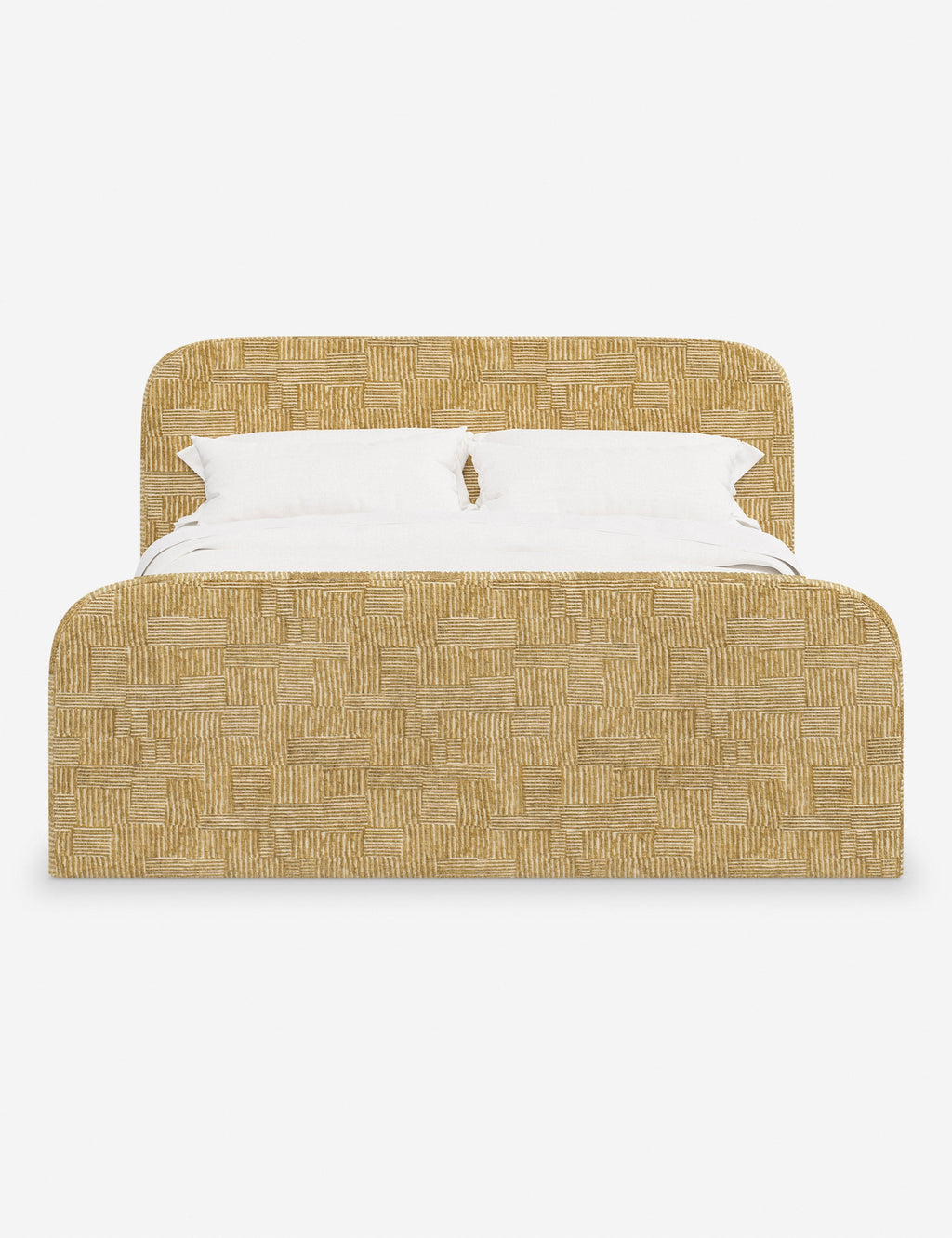 Bela Upholstered Bed | Low Rounded Headboard, Raised Footboard