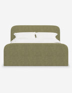 Bela Upholstered Bed | Low Rounded Headboard, Raised Footboard