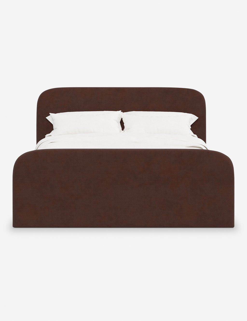 Bela Upholstered Bed | Low Rounded Headboard, Raised Footboard