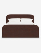 Bela Upholstered Bed | Low Rounded Headboard, Raised Footboard