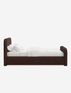 Bela Upholstered Bed | Low Rounded Headboard, Raised Footboard