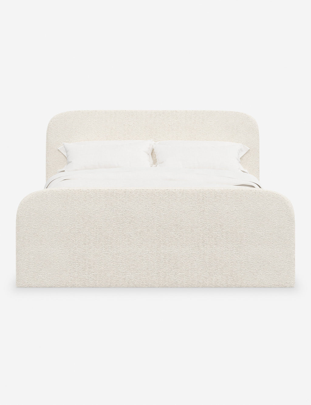 Bela Upholstered Bed | Low Rounded Headboard, Raised Footboard