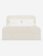 Bela Upholstered Bed | Low Rounded Headboard, Raised Footboard