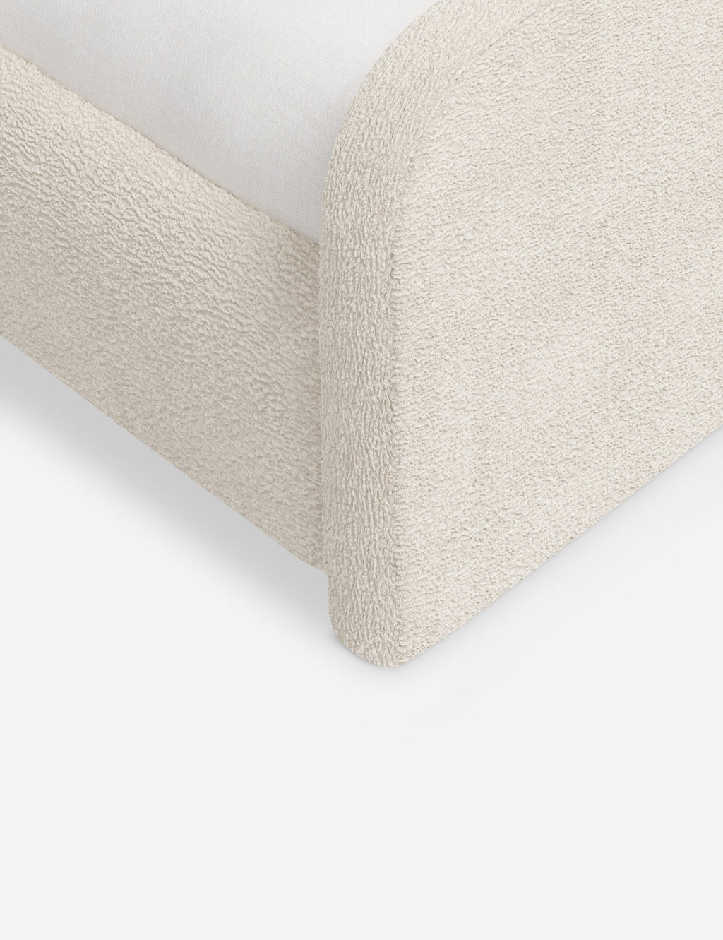 Bela Upholstered Bed | Low Rounded Headboard, Raised Footboard