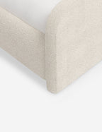 Bela Upholstered Bed | Low Rounded Headboard, Raised Footboard