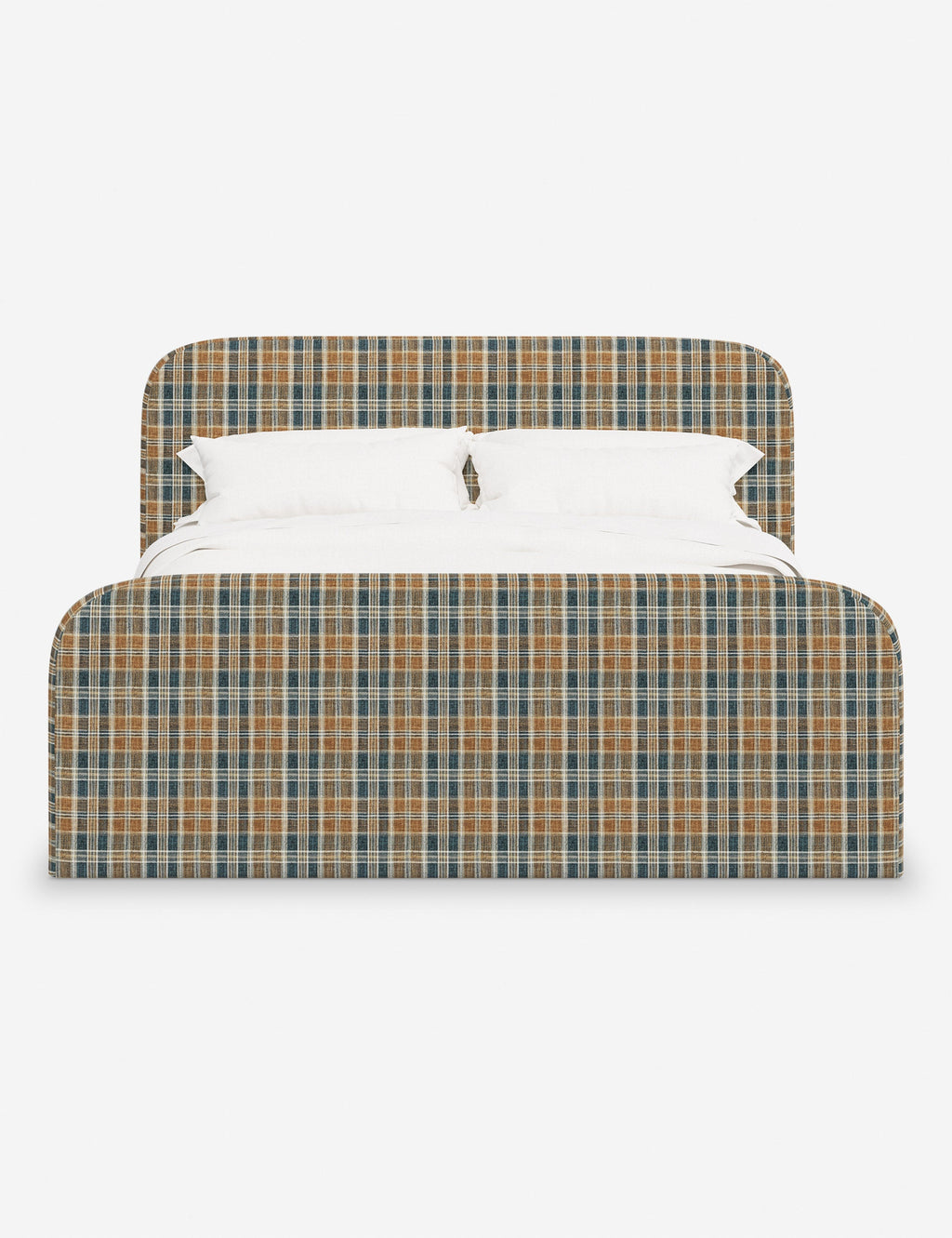 Bela Upholstered Bed | Low Rounded Headboard, Raised Footboard