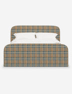 Bela Upholstered Bed | Low Rounded Headboard, Raised Footboard