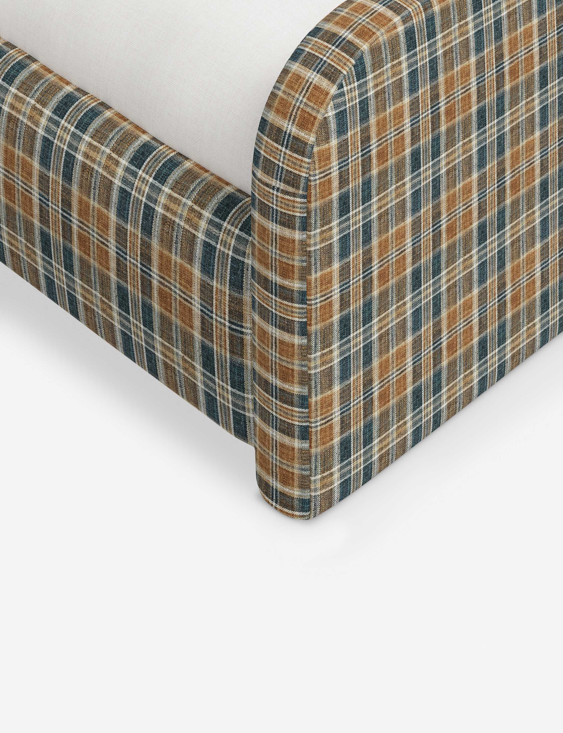 Bela Upholstered Bed | Low Rounded Headboard, Raised Footboard