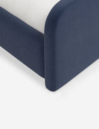 Bela Upholstered Bed | Low Rounded Headboard, Raised Footboard