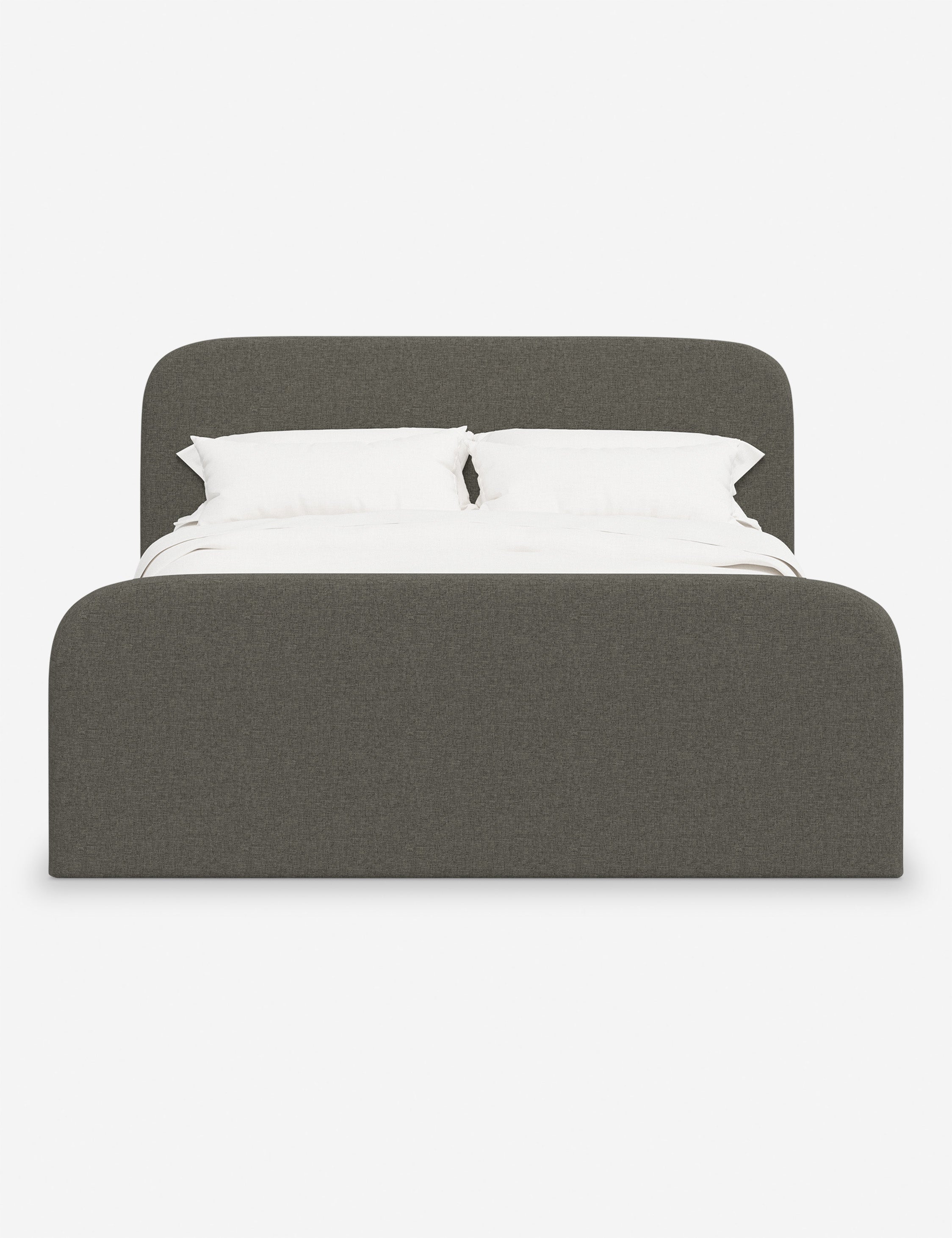 Bela Upholstered Bed | Low Rounded Headboard, Raised Footboard