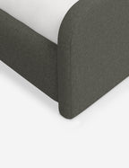 Bela Upholstered Bed | Low Rounded Headboard, Raised Footboard