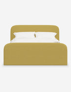 Bela Upholstered Bed | Low Rounded Headboard, Raised Footboard