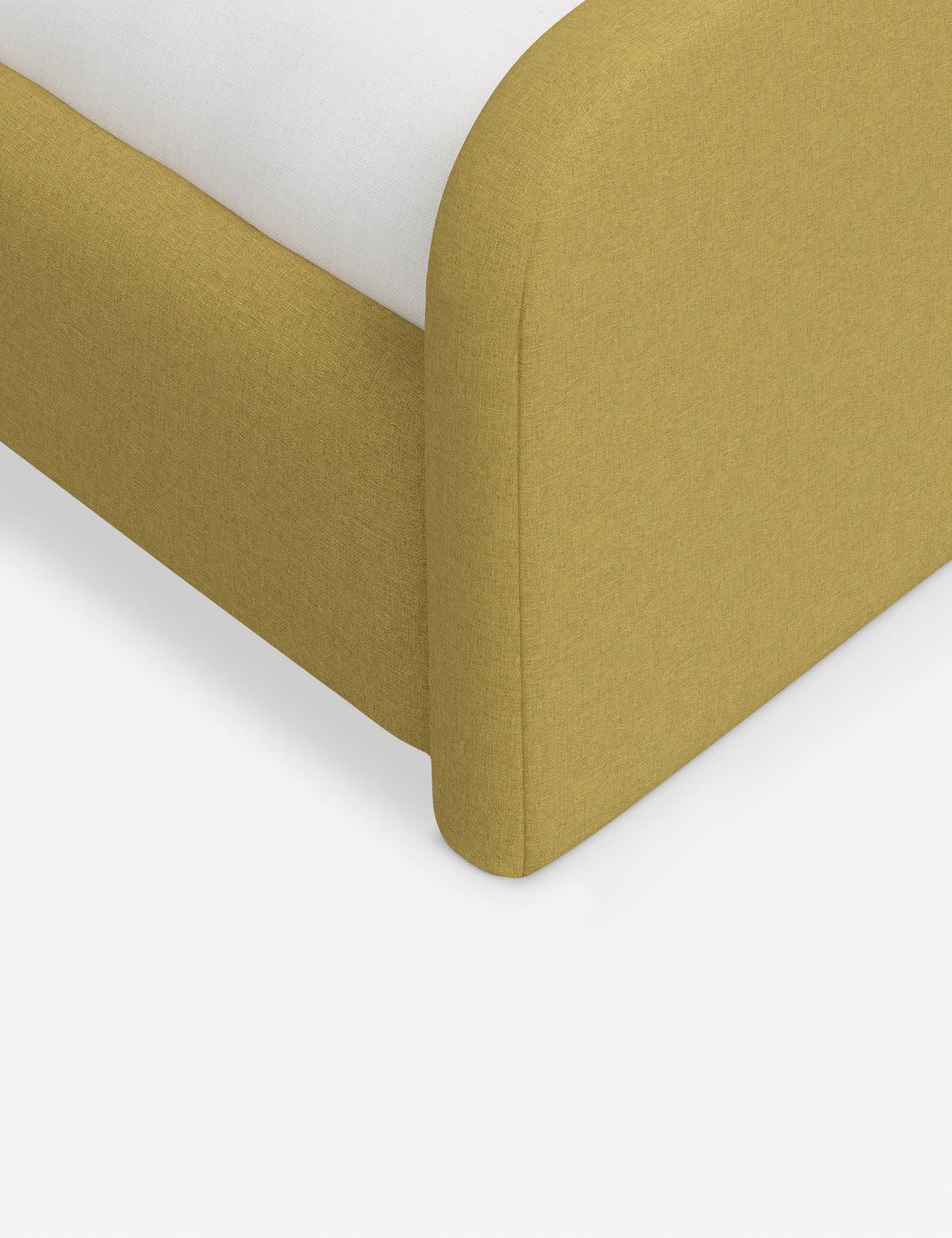 Bela Upholstered Bed | Low Rounded Headboard, Raised Footboard