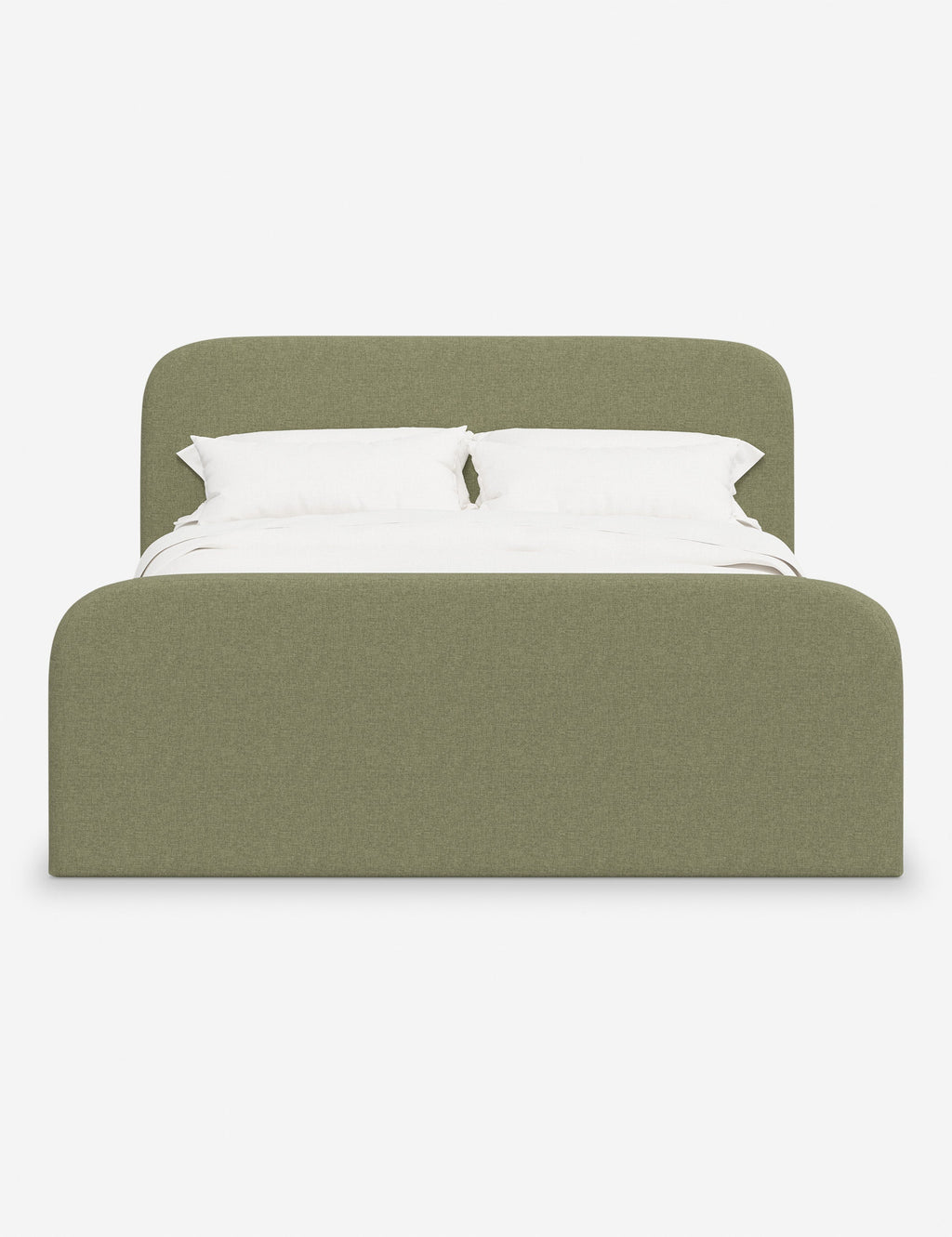 Bela Upholstered Bed | Low Rounded Headboard, Raised Footboard