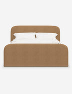 Bela Upholstered Bed | Low Rounded Headboard, Raised Footboard