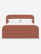 Bela Upholstered Bed | Low Rounded Headboard, Raised Footboard
